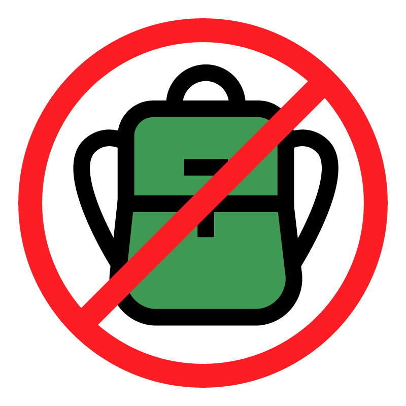 No backpacks allowed icon